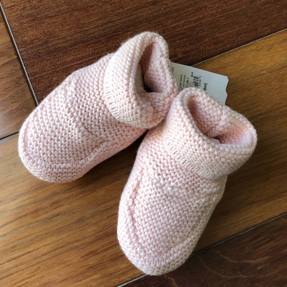 GAP Pink Baby Walker Booties Soft Knit